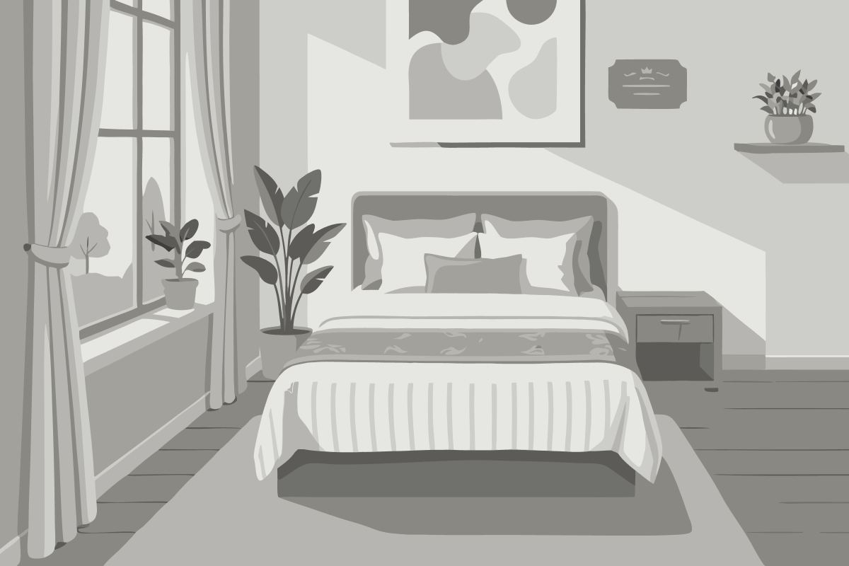 Dreibettzimmer mit Stadtblick